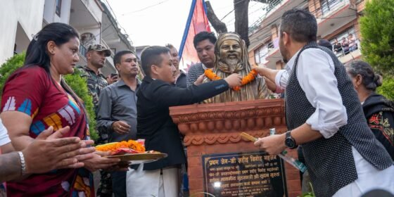 जेन–जी आन्दोलनका प्रथम सहिद विनोद महर्जनको शालिक अनावरण
